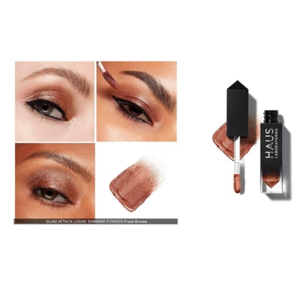 HAUS LABS by Lady Gaga GLAM‎ ATTACK Liquid Shimmer Powder Eyeshadow FROZE BRONZE - Picture 1 of 8